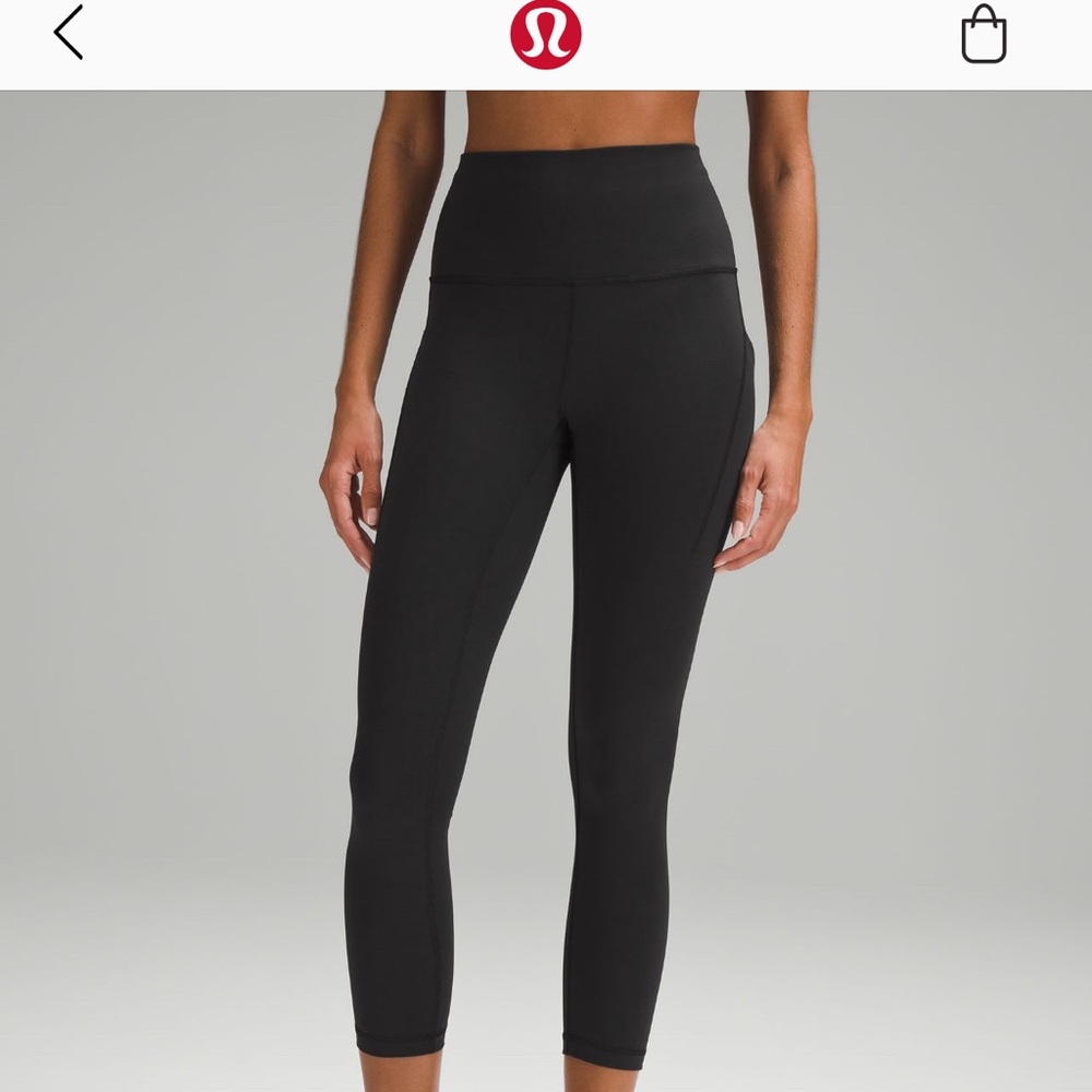 Lululemon Wunder Train high rise crop with Pockets Black size 4